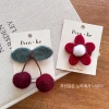 New floral knitted wool felt cherry handcrafted cherry felt berry plush cute hair clip edge clip Application Scenario